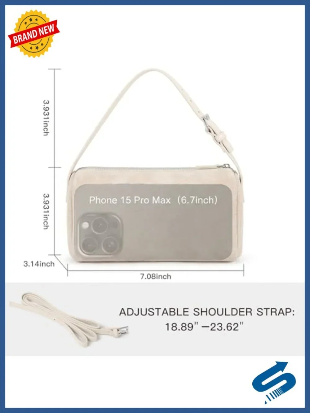 Vegan Leather Mini Purse With Adjustable Strap Barrel Hobo Crossbody